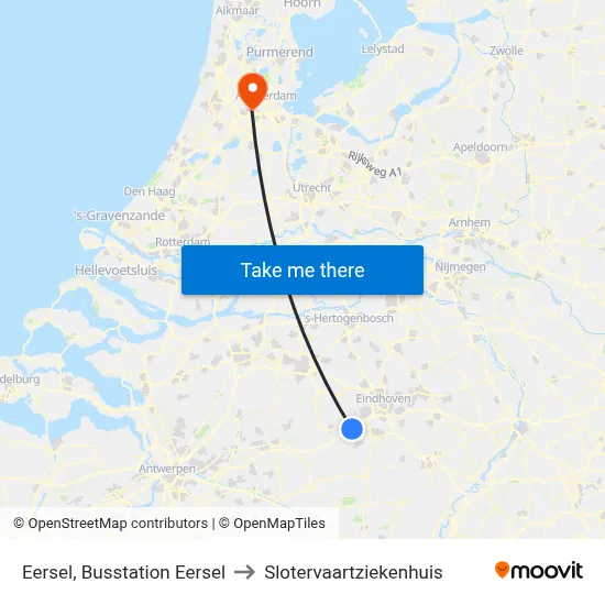 Eersel, Busstation Eersel to Slotervaartziekenhuis map
