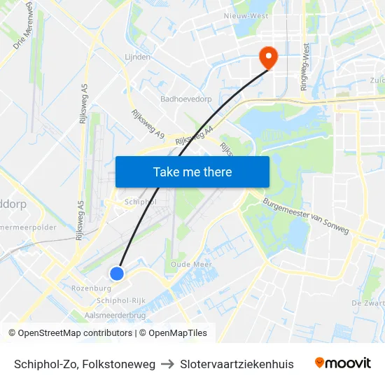 Schiphol-Zo, Folkstoneweg to Slotervaartziekenhuis map