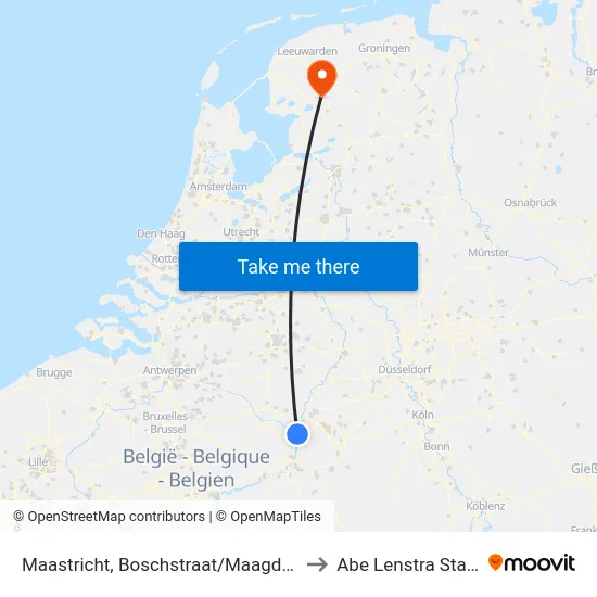 Maastricht, Boschstraat/Maagdendries to Abe Lenstra Stadion map