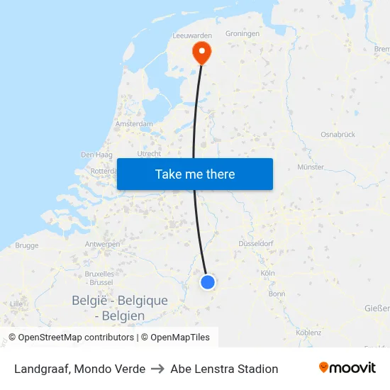 Landgraaf, Mondo Verde to Abe Lenstra Stadion map