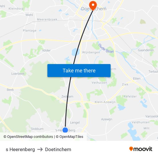 s Heerenberg to Doetinchem map