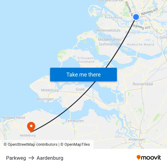 Parkweg to Aardenburg map