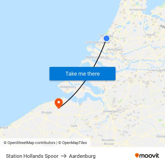 Station Hollands Spoor to Aardenburg map