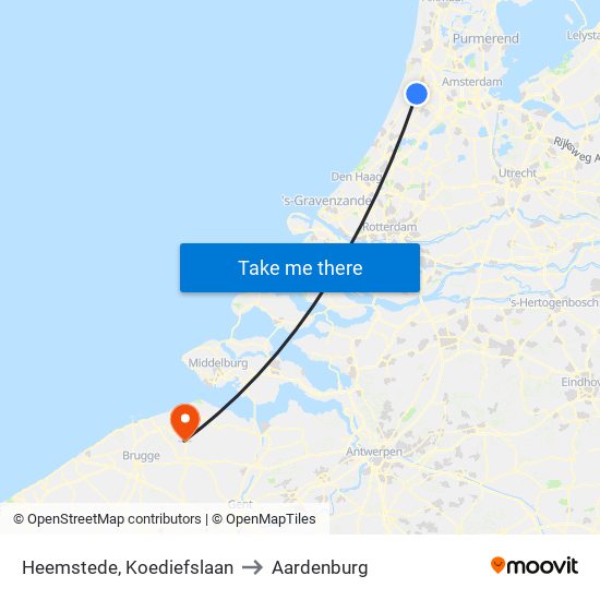 Heemstede, Koediefslaan to Aardenburg map