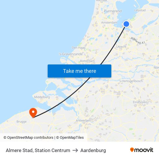 Almere Stad, Station Centrum to Aardenburg map