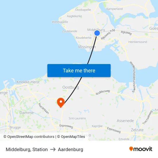 Middelburg, Station to Aardenburg map