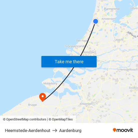 Heemstede-Aerdenhout to Aardenburg map