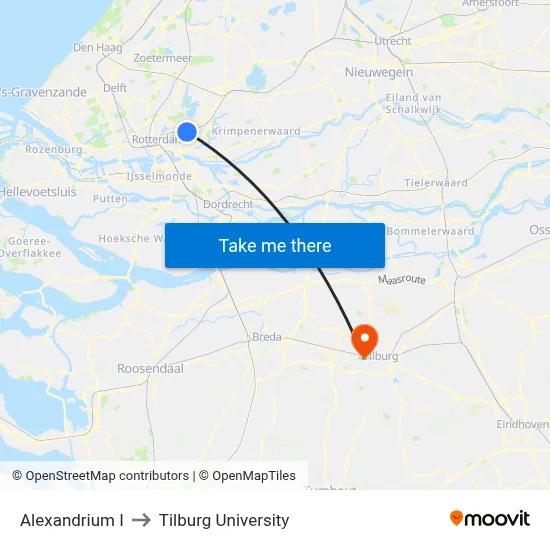 Alexandrium I to Tilburg University map