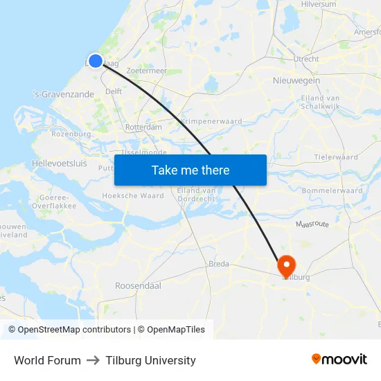 World Forum to Tilburg University map
