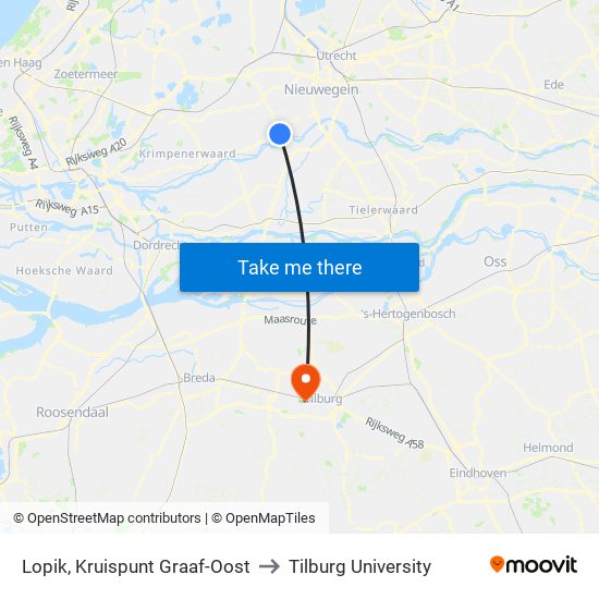 Lopik, Kruispunt Graaf-Oost to Tilburg University map