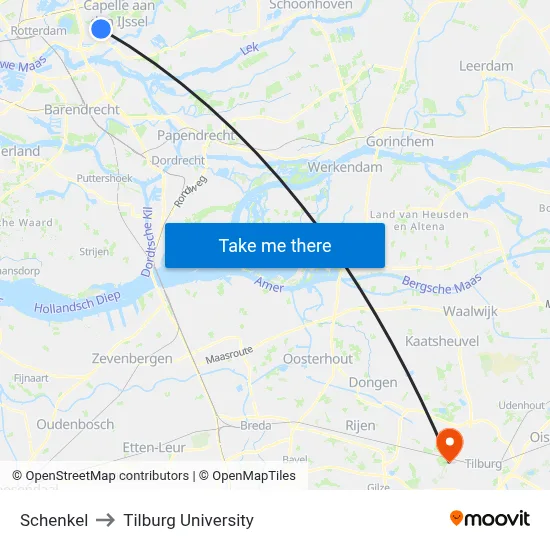 Schenkel to Tilburg University map