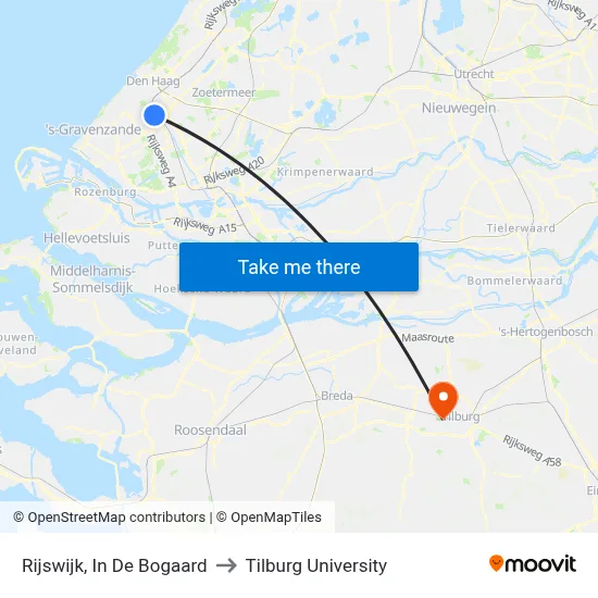 Rijswijk, In De Bogaard to Tilburg University map