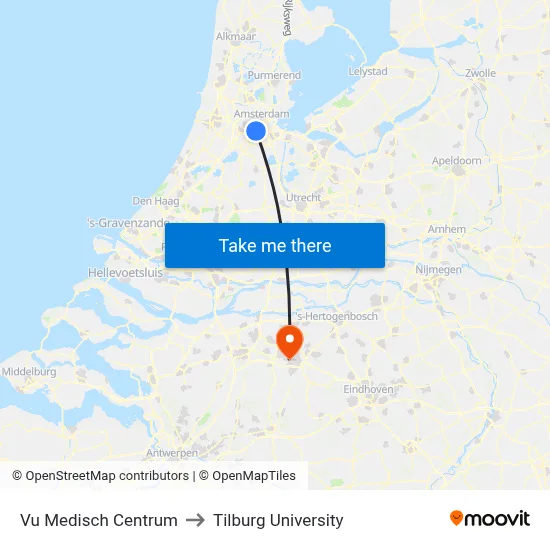 Vu Medisch Centrum to Tilburg University map