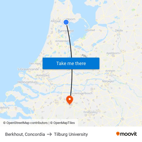 Berkhout, Concordia to Tilburg University map