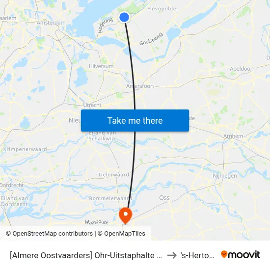 [Almere Oostvaarders] Ohr-Uitstaphalte Voorzijde, Busstrook Ambonstraat to 's-Hertogenbosch map