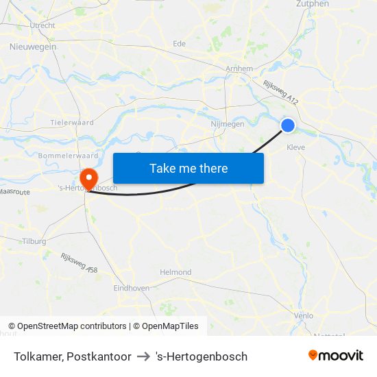 Tolkamer, Postkantoor to 's-Hertogenbosch map