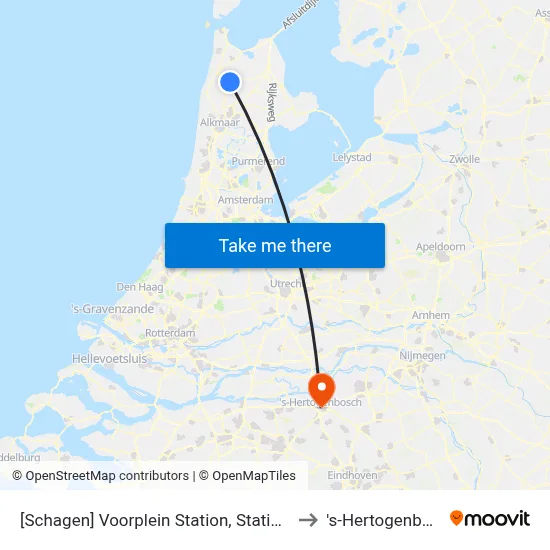 [Schagen] Voorplein Station, Stationsweg to 's-Hertogenbosch map
