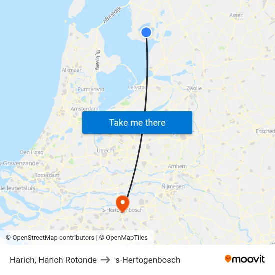 Harich, Harich Rotonde to 's-Hertogenbosch map