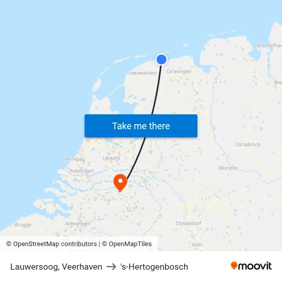 Lauwersoog, Veerhaven to 's-Hertogenbosch map
