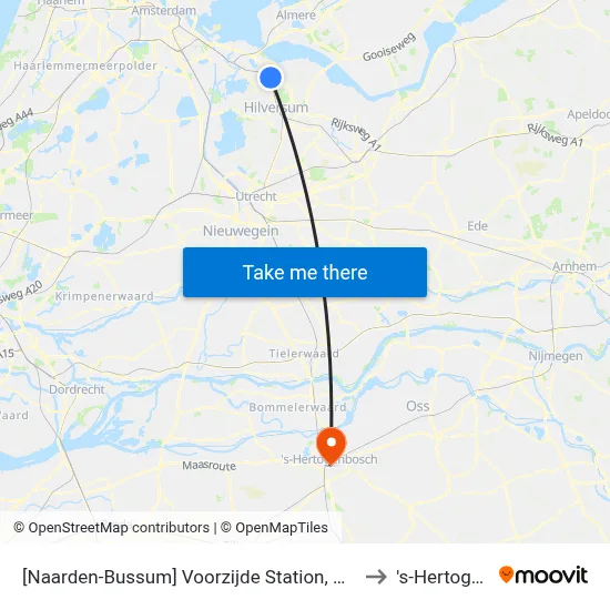 [Naarden-Bussum] Voorzijde Station, Ns-Bushalte Albrechtlaan to 's-Hertogenbosch map