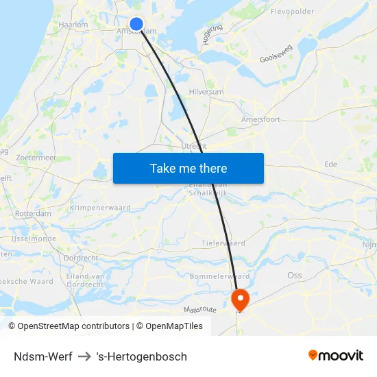 Ndsm-Werf to 's-Hertogenbosch map