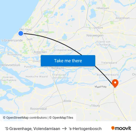 'S-Gravenhage, Volendamlaan to 's-Hertogenbosch map