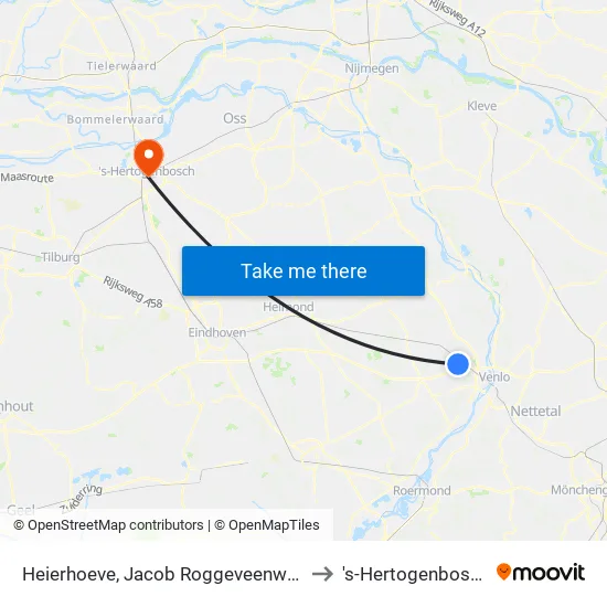 Heierhoeve, Jacob Roggeveenweg to 's-Hertogenbosch map
