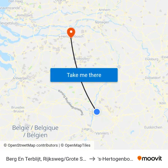 Berg En Terblijt, Rijksweg/Grote Straat to 's-Hertogenbosch map