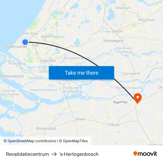 Revalidatiecentrum to 's-Hertogenbosch map