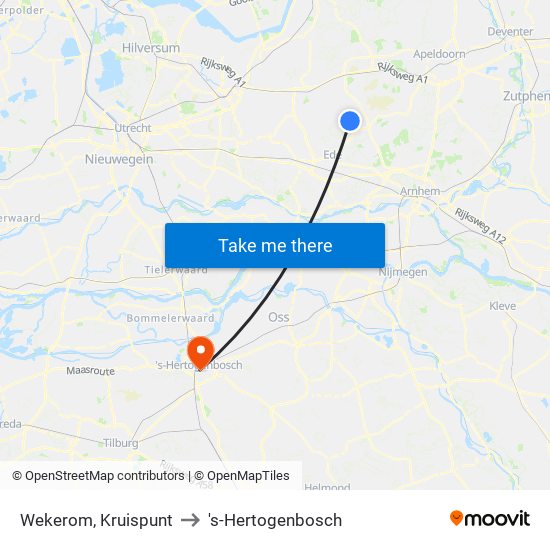 Wekerom, Kruispunt to 's-Hertogenbosch map