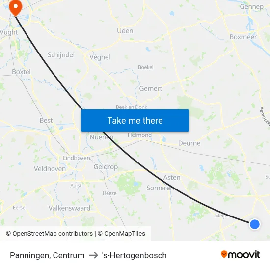Panningen, Centrum to 's-Hertogenbosch map