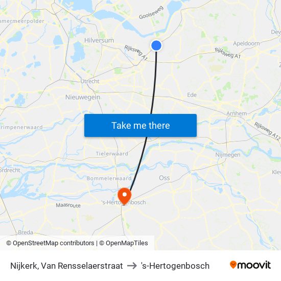Nijkerk, Van Rensselaerstraat to 's-Hertogenbosch map