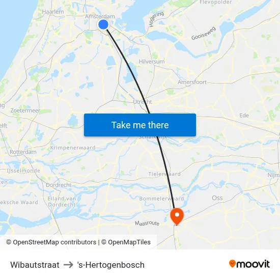 Wibautstraat to 's-Hertogenbosch map