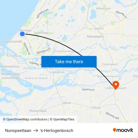 Nunspeetlaan to 's-Hertogenbosch map