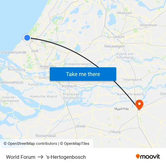 World Forum to 's-Hertogenbosch map