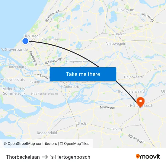 Thorbeckelaan to 's-Hertogenbosch map