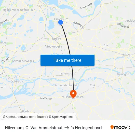 Hilversum, G. Van Amstelstraat to 's-Hertogenbosch map