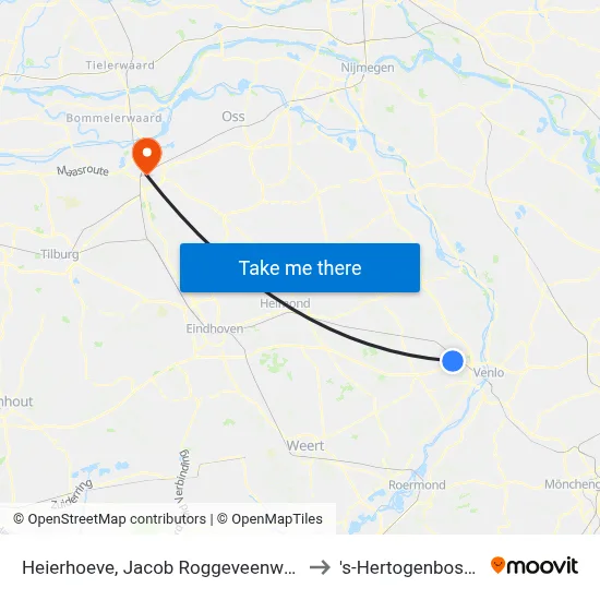 Heierhoeve, Jacob Roggeveenweg to 's-Hertogenbosch map