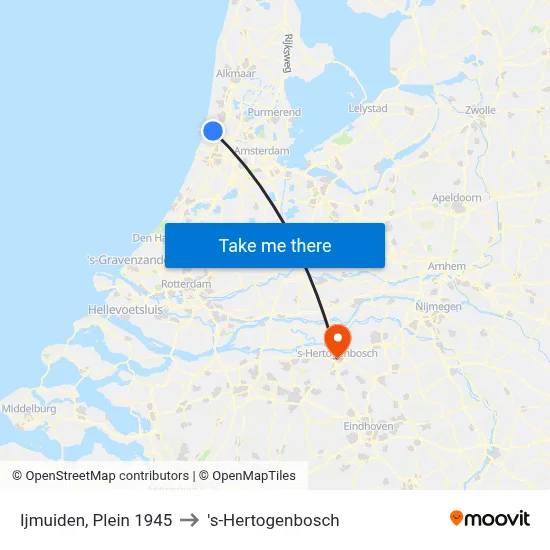 Ijmuiden, Plein 1945 to 's-Hertogenbosch map