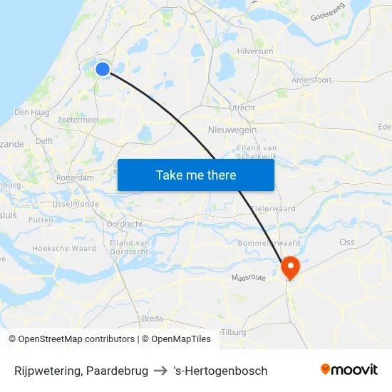Rijpwetering, Paardebrug to 's-Hertogenbosch map
