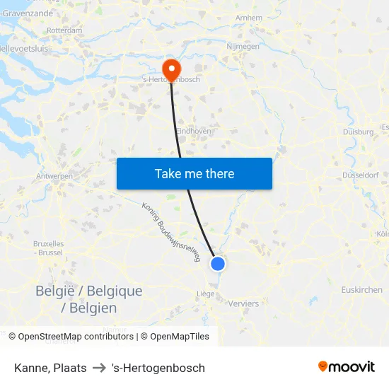 Kanne, Plaats to 's-Hertogenbosch map
