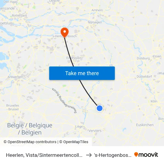 Heerlen, Vista/Sintermeertencollege to 's-Hertogenbosch map