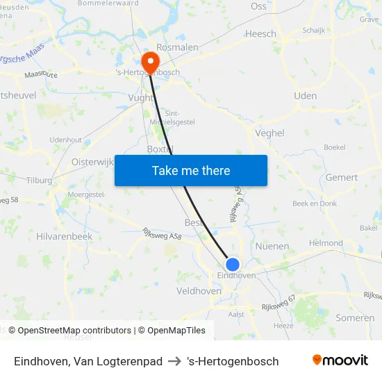 Eindhoven, Van Logterenpad to 's-Hertogenbosch map