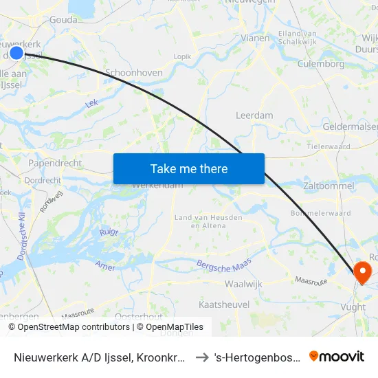 Nieuwerkerk A/D Ijssel, Kroonkruid to 's-Hertogenbosch map