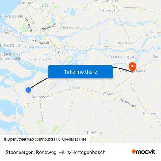 Steenbergen, Rondweg to 's-Hertogenbosch map