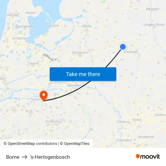 Borne to 's-Hertogenbosch map