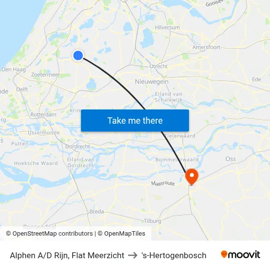Alphen A/D Rijn, Flat Meerzicht to 's-Hertogenbosch map