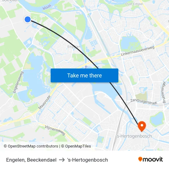 Engelen, Beeckendael to 's-Hertogenbosch map