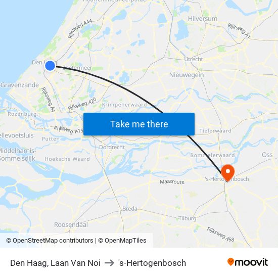 Den Haag, Laan Van Noi to 's-Hertogenbosch map