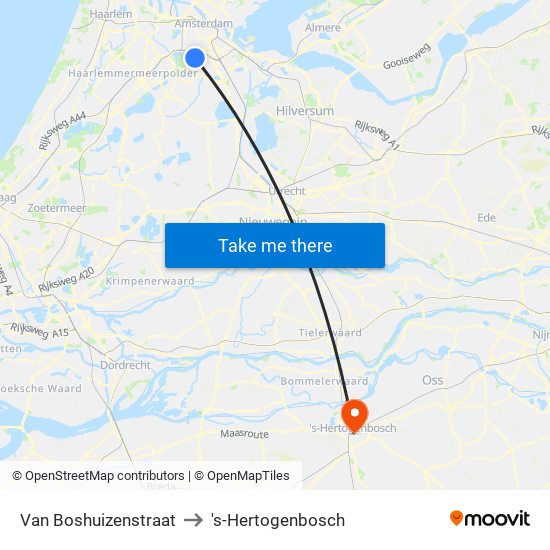 Van Boshuizenstraat to 's-Hertogenbosch map